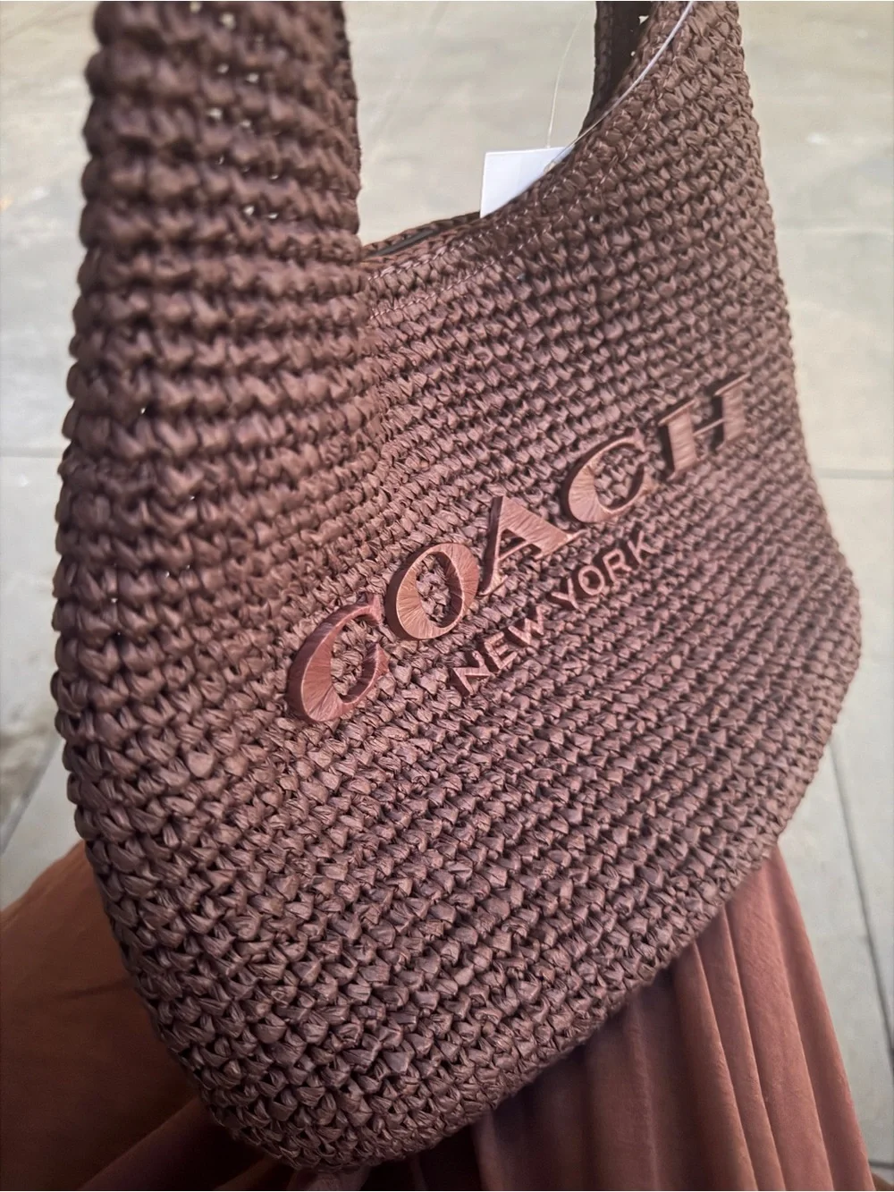 COACH Brown Crocheted Shoulder Bag